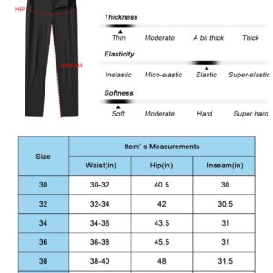 Rdruko Men's Stretch Golf Pants Quick Dry Lightweight Casual Dress Pants with Pockets(Black,US 34)