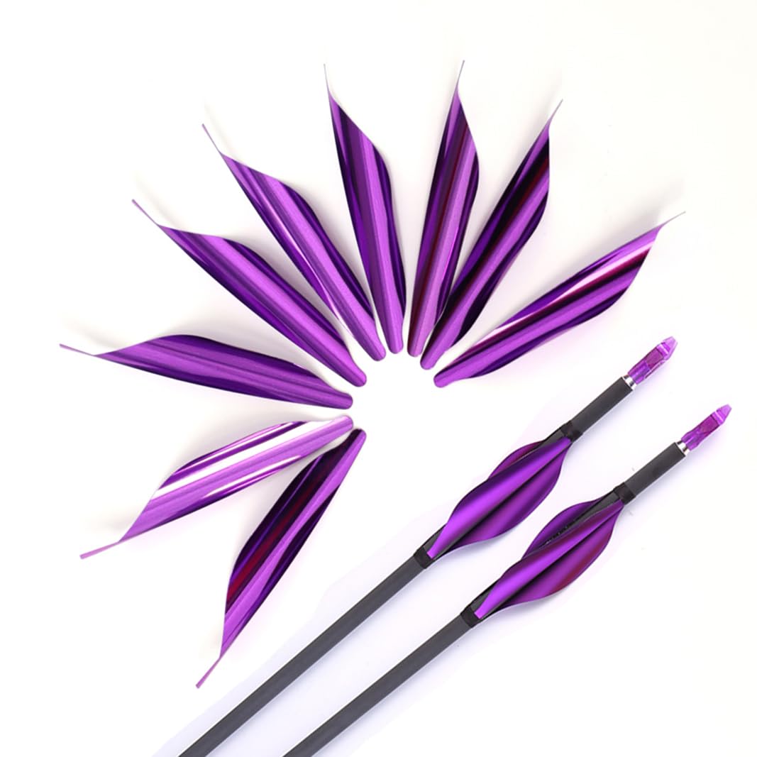 Linkboy Archery Spin Vanes 1.8inch Arrow Vanes Fletches - 50pcs (Purple)