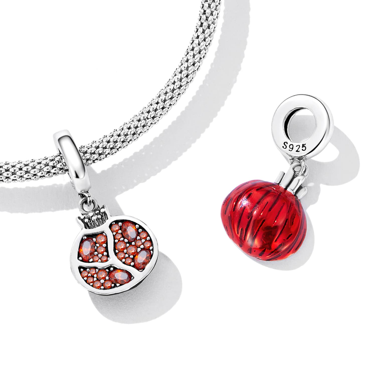 Delicate Pomegranate Pendant Charm 925 Sterling Silver Charm Fits For Pandora Bracelet Necklace