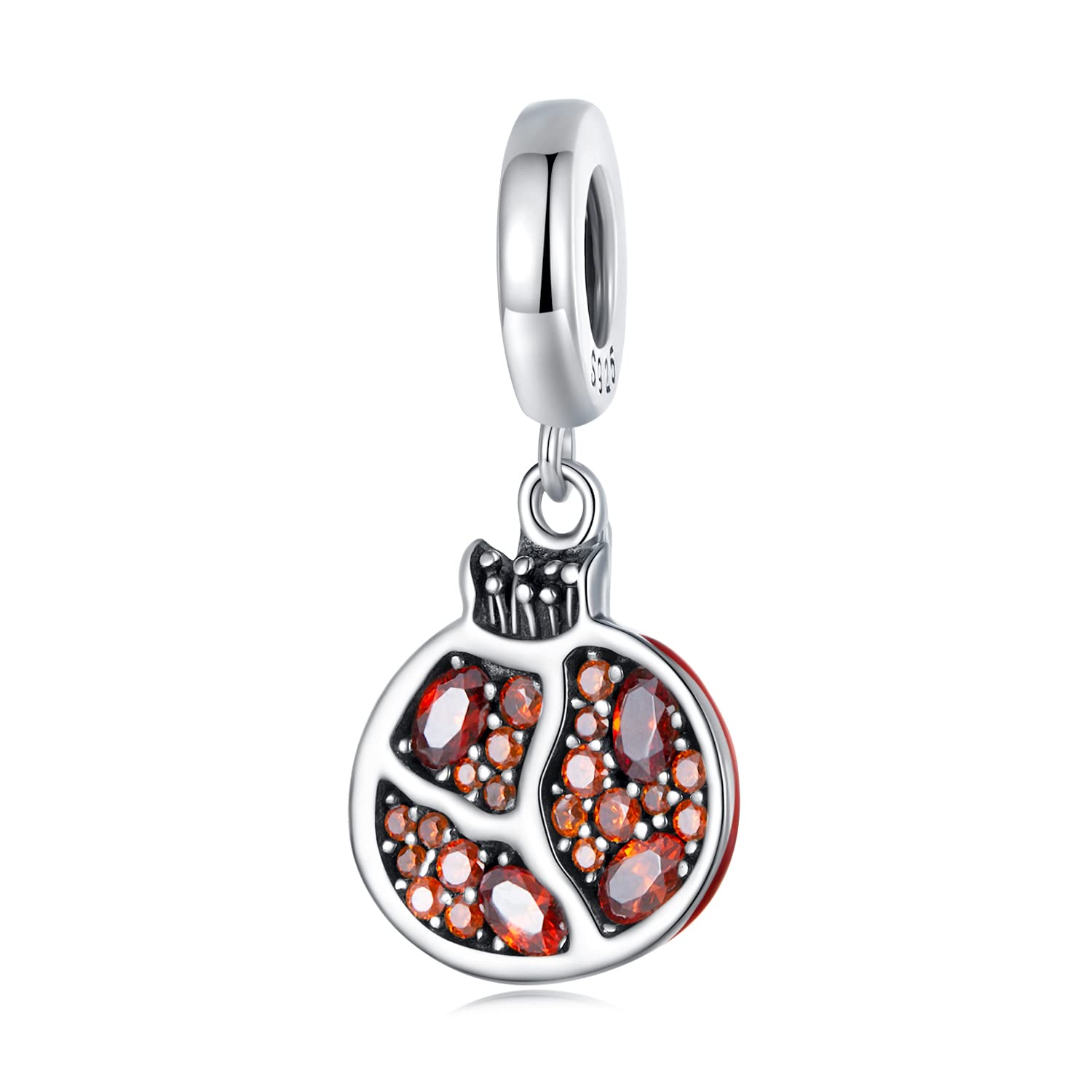 Delicate Pomegranate Pendant Charm 925 Sterling Silver Charm Fits For Pandora Bracelet Necklace