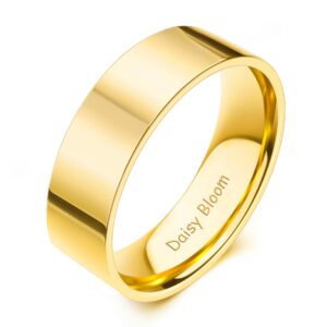 18k Gold Plated 6mm Daily Stacker Band Ring High Polished Minimalist Statement Band Ring Size 7