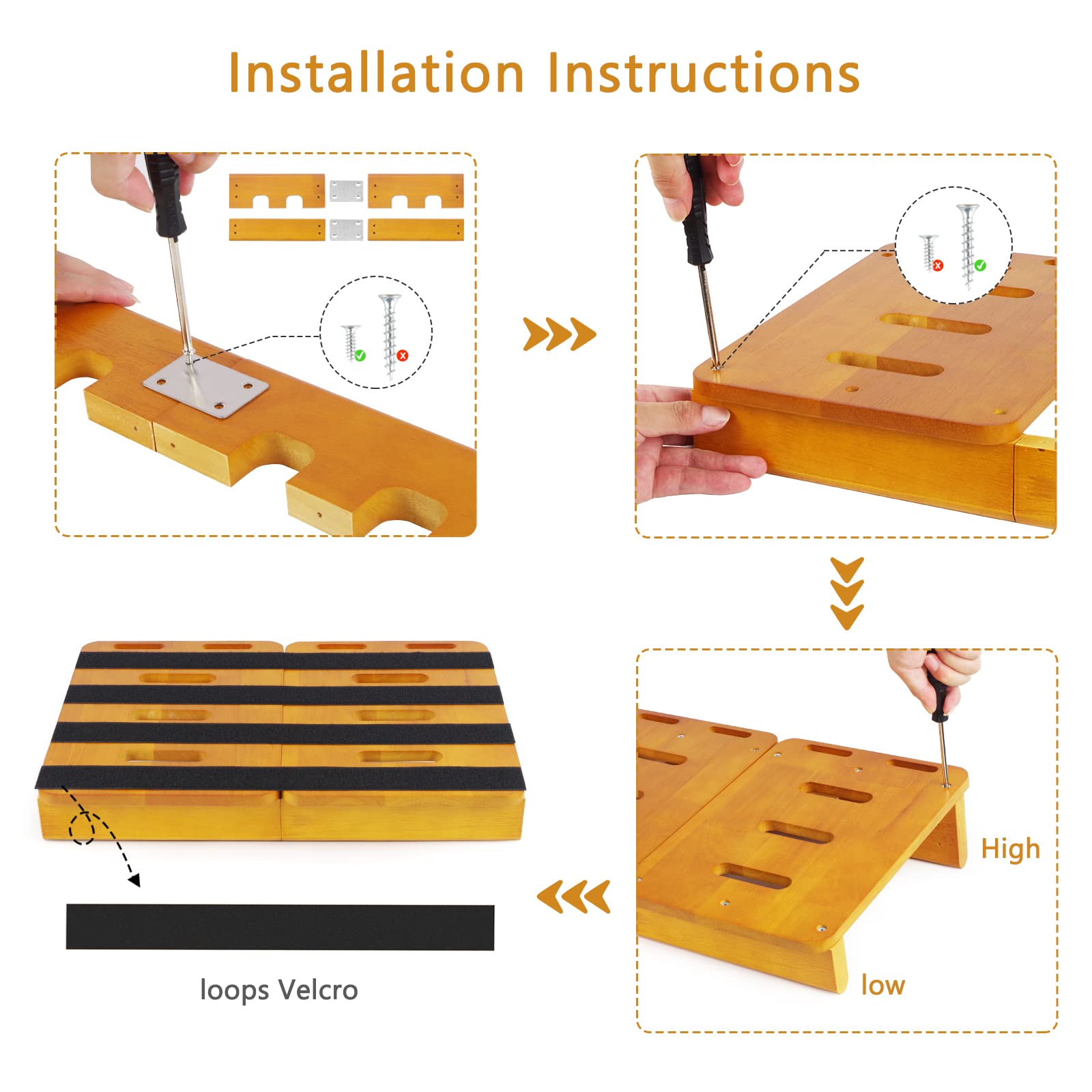 Pedalboard, Wooden Guitar Effects Pedal Board 17.3"x11.8", Removable & Easy to Carry, with Cable Supply Pedalboard Set Guitar Accessories (Removable)