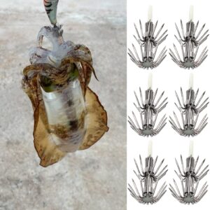 AOKID Squid Jig Sturdy Stainless Steel Sea Fishing Squid Hook Double-Layers Fishing Gear