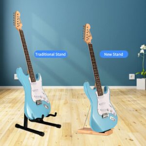 SUNYIN Electric Guitar Stand Bass Stand Wooden Floor Stand For Bass And Electric Guitar Minimalism Removable And Collapsible Oak Guitar Holder Stand Gifts for Electric and Bass Guitar Players