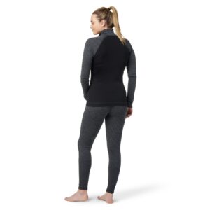 Smartwool Women's Classic Thermal Merino Wool Base Layer — Pattern Quarter Zip (Slim Fit), Black Dot, Medium