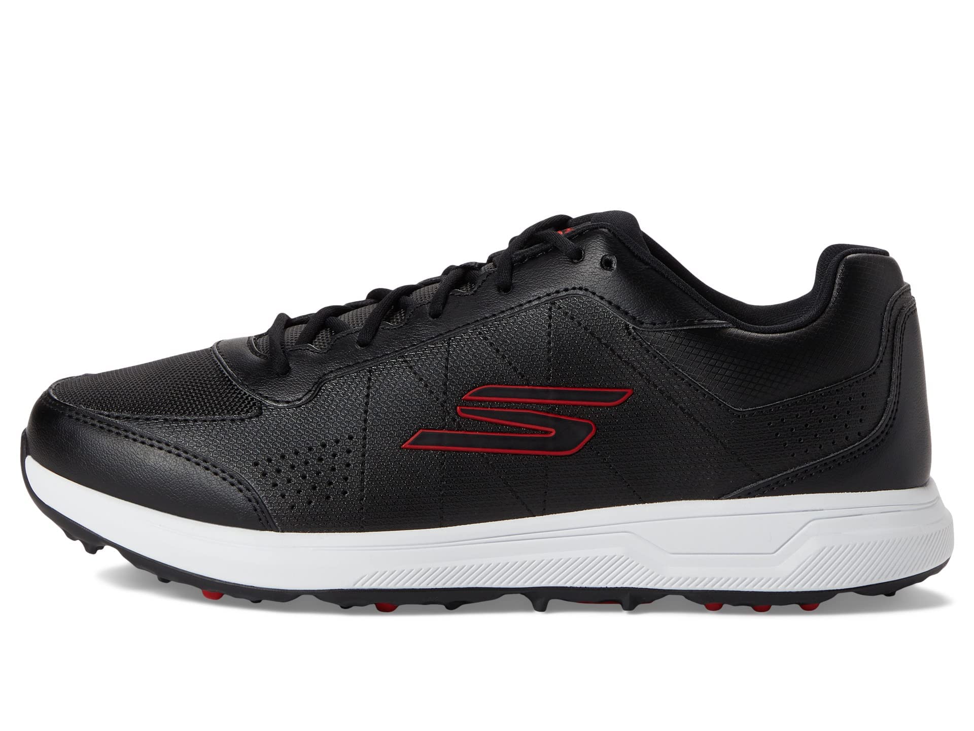 Skechers Men's Go Prime Relaxed Fit Spikeless Golf Shoe Sneaker, Black/Red, 8.5