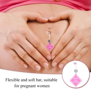 Sanfenly Plastic Pregnancy Belly Button Rings Long Bar Navel Rings Flexible Clear Acrylic Bioplast Sport Maternity Belly Navel Ring Retainer Belly Piercing Jewelry 14G 14/16/18/32/35/38mm