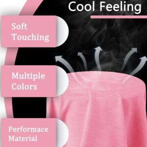 TACVASEN Lightweight Breathable Golf Polo Shirt for Men Elastic Quick Dry Fit Hiking Running Outdoor Shirt for Men Pink