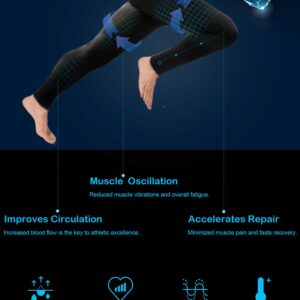 HOPLYNN 4 Pack Compression Pants Tights Leggings Men, Winter Baselayer for Running Workout Sports Yoga-2 Black 1 Grey 1 Blue-2XL