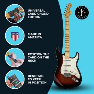 Learn Guitar in Minutes | Cheaper than Guitar Lessons | Card Chords (Fits All Guitars) GUITAR CHORDS allow you to PLAY the ELECTRIC Guitar while the CARD is on the FRETBOARD Made in USA