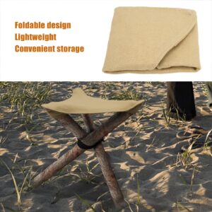 Mini Folding Camping Stool Cloth, 36.5cm Portable Waterproof Camp Chair Canvas for Lightweight Durable Wear Resistant Tripod Outdoor Fishing Hiking Backpacking Travelling Gardening Mountaining