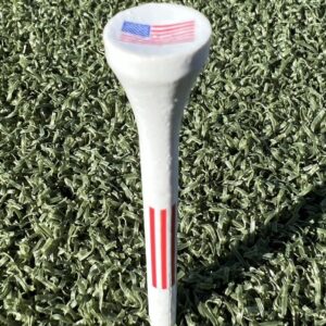 American Flag Wood Golf Tees - 2 3/4 inch 100 tees per Pack - USA Golf Tees - Red, White, and Blue - American Flag in Tee Cup - Value Pack - Custom Design - Golf Essentials -