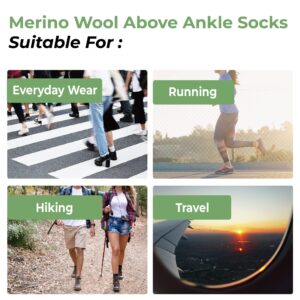 M Magic Sport Merino Wool Hiking Above Ankle Cushioned Hiking Socks for Men, Women (L-XL)