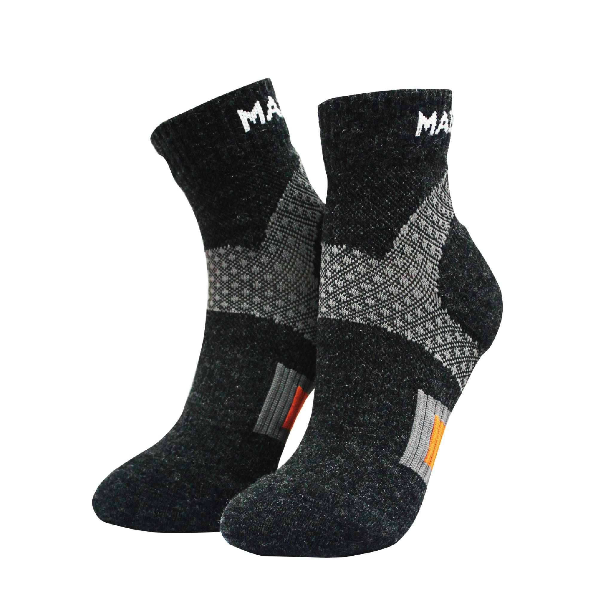 M Magic Sport Merino Wool Hiking Above Ankle Cushioned Hiking Socks for Men, Women (L-XL)