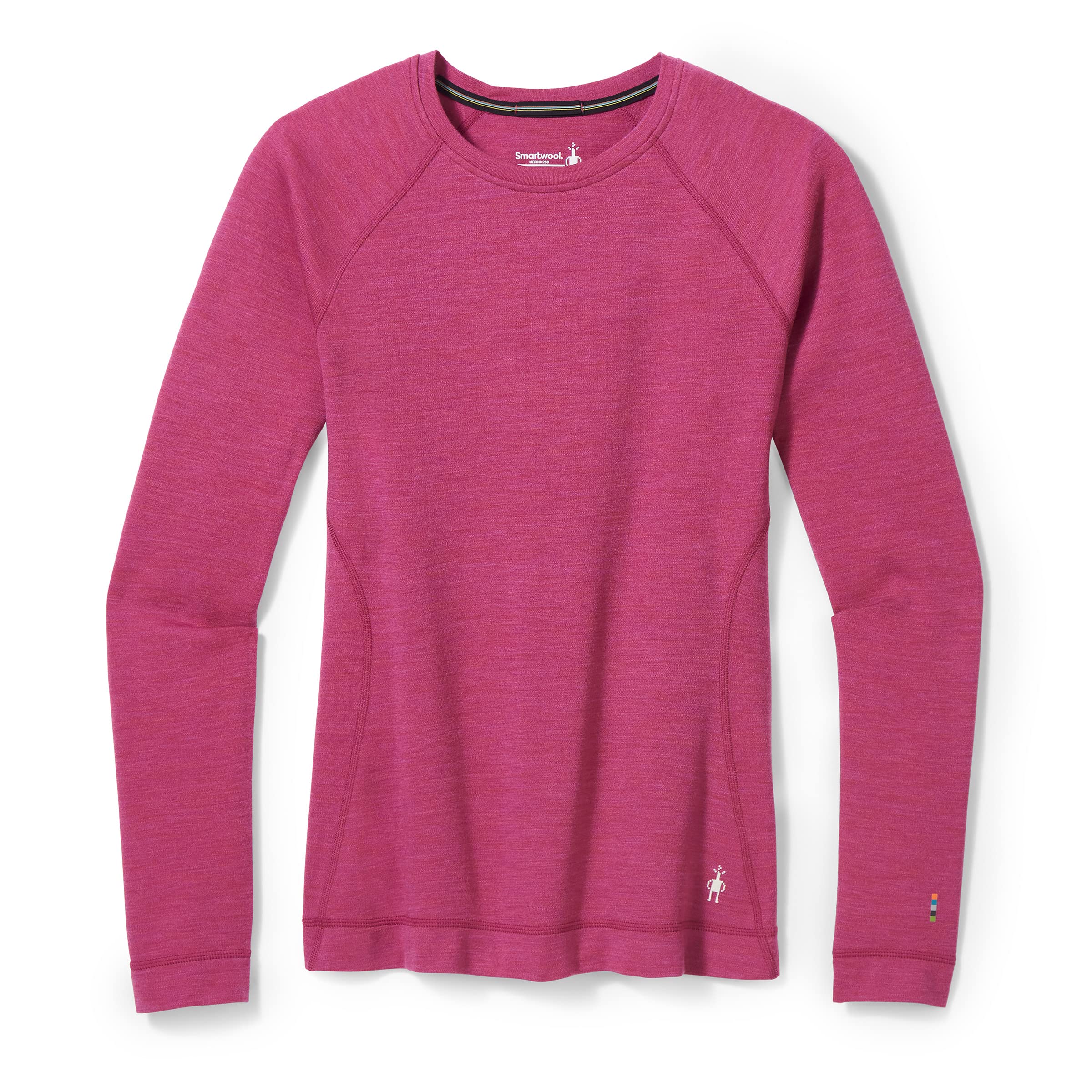 Smartwool Women's Classic Thermal Merino Wool Base Layer Crew (Slim Fit), Festive Fuchsia Heather, Small