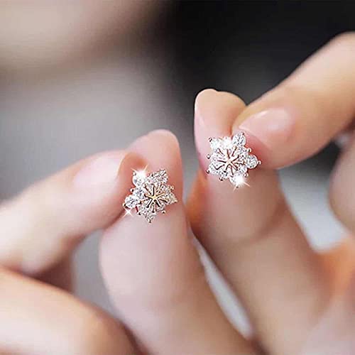 Sweets Bling Snowflake Stud Earrings Big Flower Zircon Earring Women's Accessories Jewelry Gift to Girlfriend Fashion Professionals