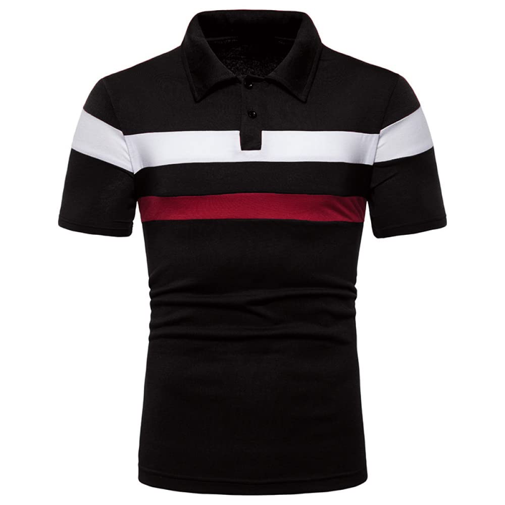 HHGKED Polo Shirts for Men Casual Short & Long Sleeve Golf Slim Fashion Shirts Black