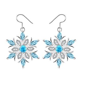 drop earrings eardrop crystal for women snowflake gemst1s flower earring dangler earings studs for women (blue, 1 size)