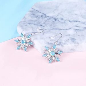 Drop Earrings Eardrop Crystal for Women Snowflake Gemst1s Flower Earring Dangler Earings Studs for Women (Blue, 1 Size)