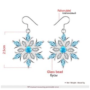 Drop Earrings Eardrop Crystal for Women Snowflake Gemst1s Flower Earring Dangler Earings Studs for Women (Blue, 1 Size)