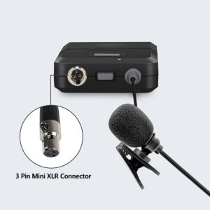 Todlinkoc Lavalier Lapel Microphone with Mini XLR Jack, Hand-Free Clip-on Lapel Mic Compatible with Wireless Mic System UHF bodypacks Voice Amplifier