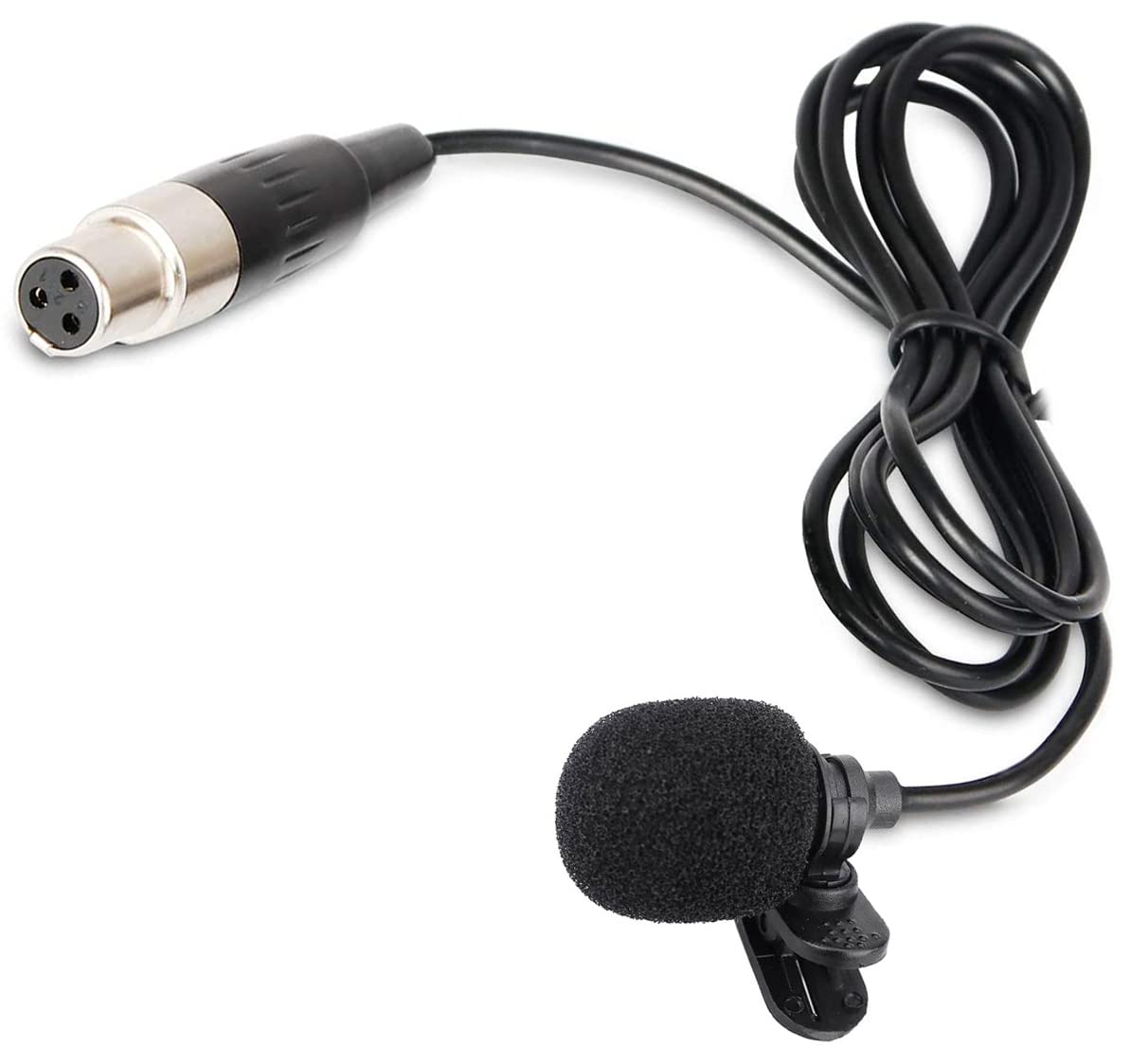 Todlinkoc Lavalier Lapel Microphone with Mini XLR Jack, Hand-Free Clip-on Lapel Mic Compatible with Wireless Mic System UHF bodypacks Voice Amplifier