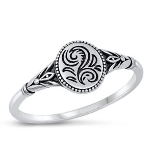 perfectjewelz fancy floral art deco ring 925 sterling silver 8mm size 5