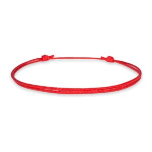 Thin Red Cord Bracelet - Waterproof Nylon Adjustable Surfer String Friendship Bracelet for Men, Women, Teens - Unisex Vegan Lightweight Summer Beach Accessories