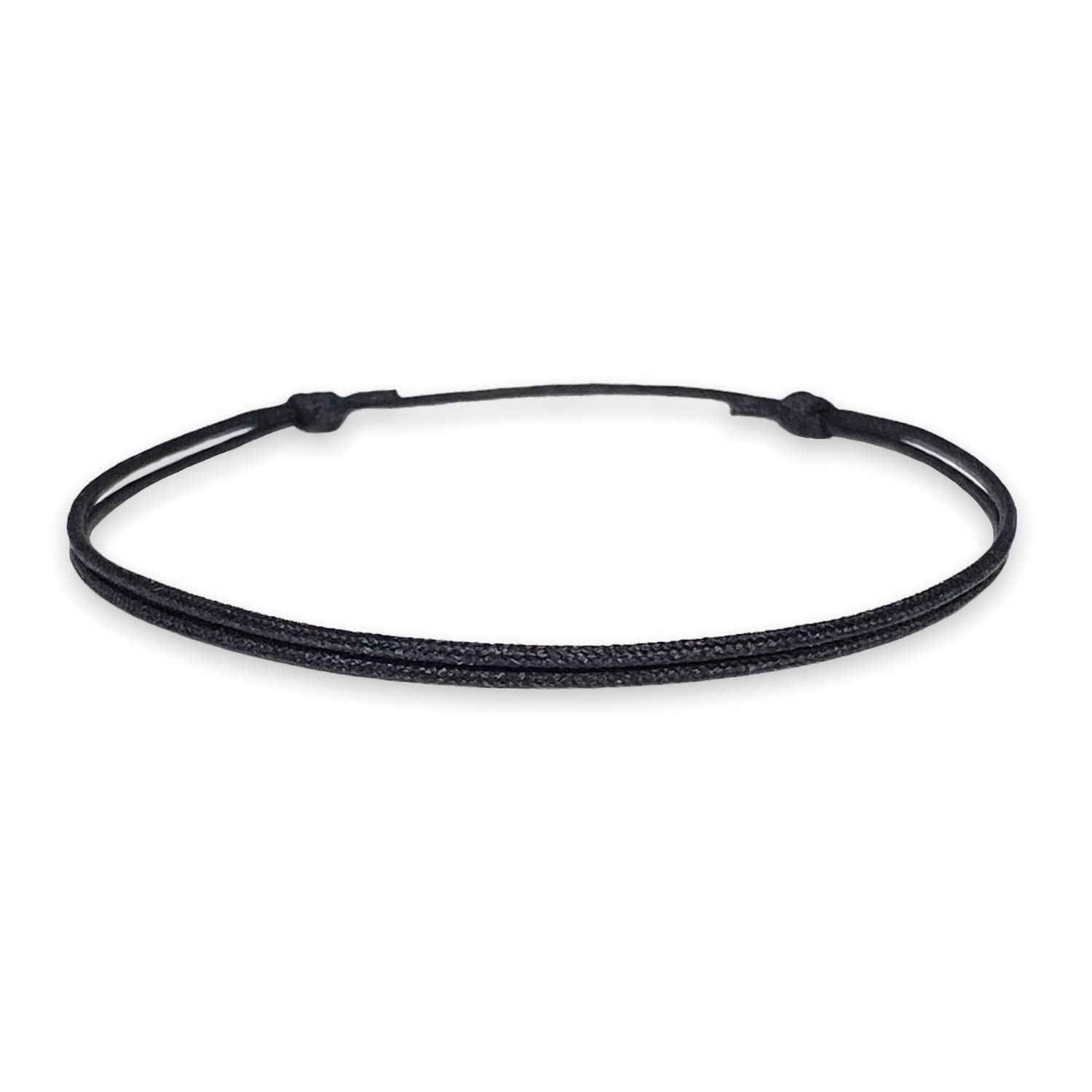 Thin Black Cord Bracelet for Men Women Teen Unisex Adult - Waterproof Nylon Surfer String Friendship Bracelets Summer Beach Accessories