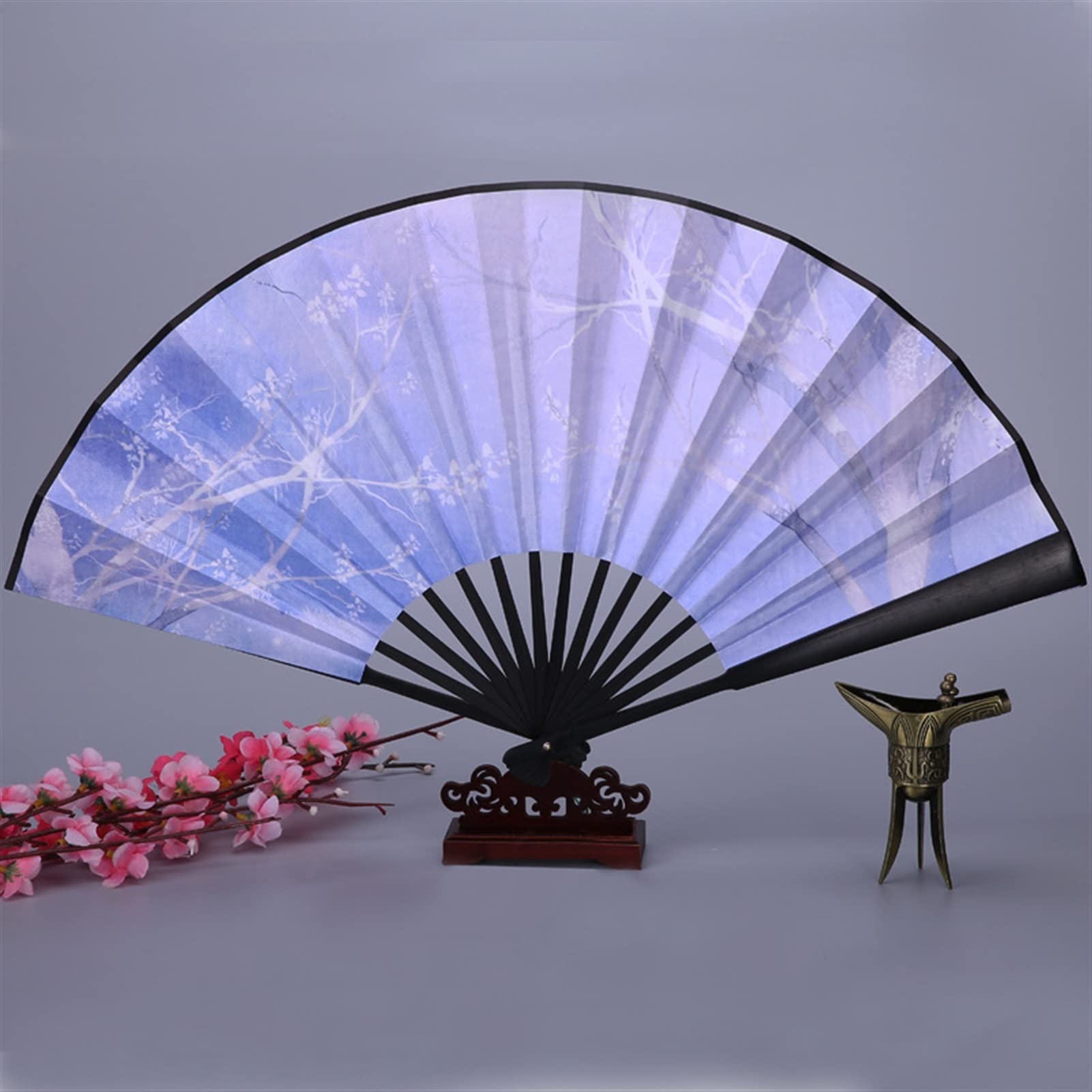 Flyafish Hand Held Paper Fans Ancient Style Series Folding Hand Held Fan Female Dance Hanfu Ancient Costume with Fan Nine Tailed Fox Chinese Style Straight (Color : 8-inch Red Fox)