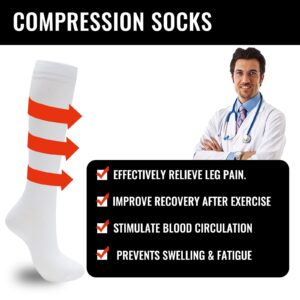 fenglaoda Compression Socks for Women Men 3 Pairs Graduated Compression Support Circulation Socks for Nurses