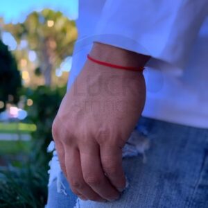 Thin Red Cord Bracelet - Waterproof Nylon Adjustable Surfer String Friendship Bracelet for Men, Women, Teens - Unisex Vegan Lightweight Summer Beach Accessories