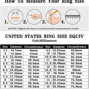 TIGRADE 1.5mm Eternity Ring Baguette Cubic Zirconia Anniversary Ring CZ Pave Wedding Band for Women Size 3-12, Silver, Size 7.5