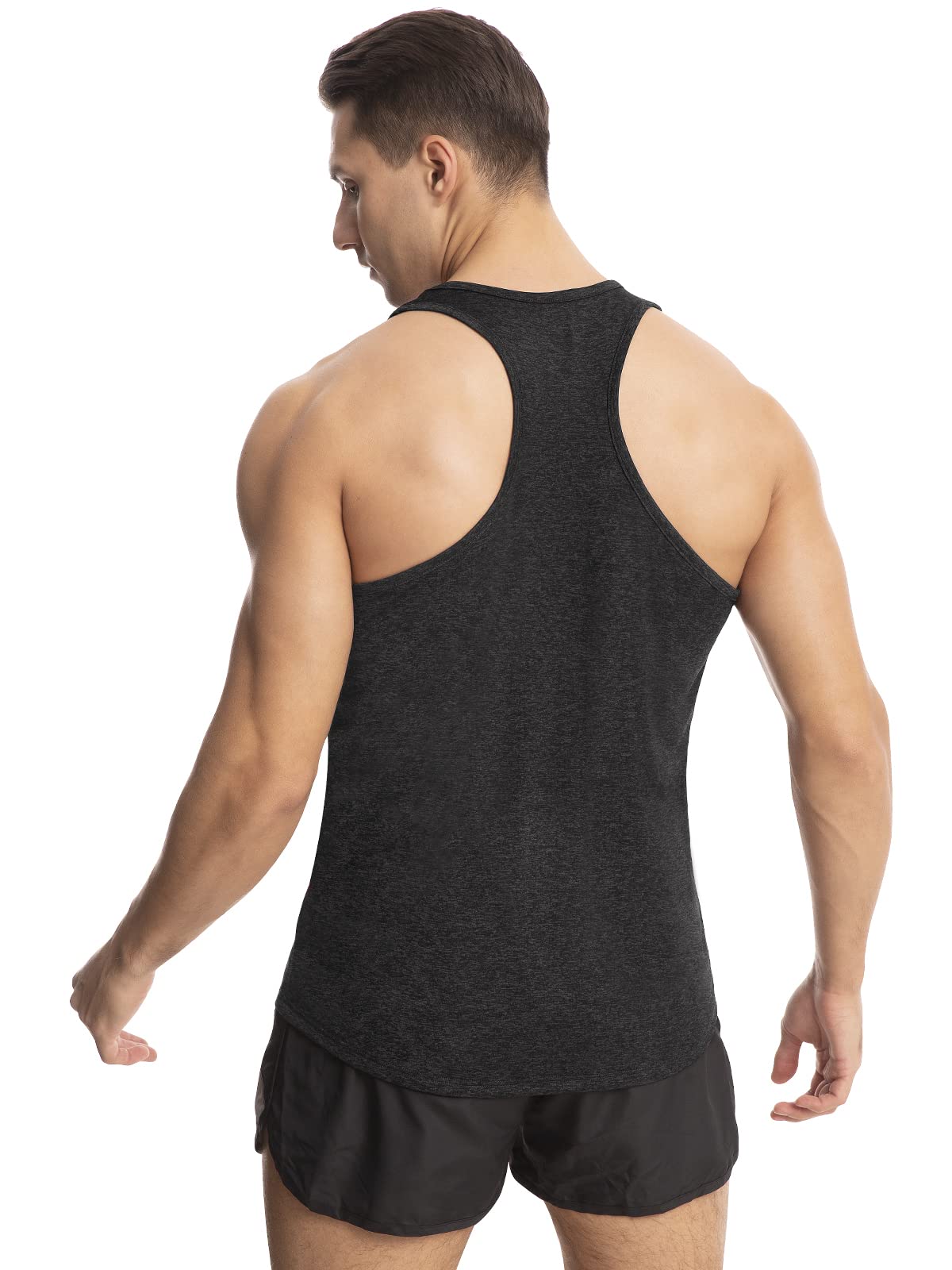 Vislivin Workout Tank Tops for Men Quick Dry Y-Back Tanks Bodybuilding Sleeveless Shirts-4 Packs Black/Sky Blue/Grey/ArmyGreen XXL