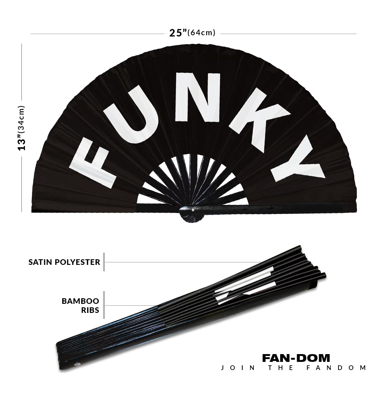 Funky hand fan foldable bamboo circuit hand fan funny gag slang words expressions statement gifts Festival accessories Rave handheld Circuit event fan Clack fans (Black)