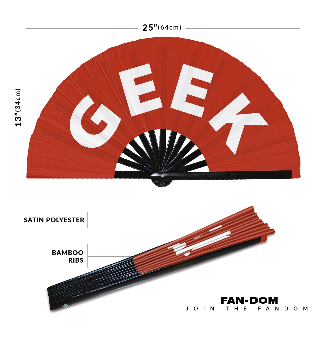 Geek hand fan foldable bamboo circuit hand fan funny gag slang words expressions statement gifts Festival accessories Rave handheld Circuit event fan Clack fans (Red)