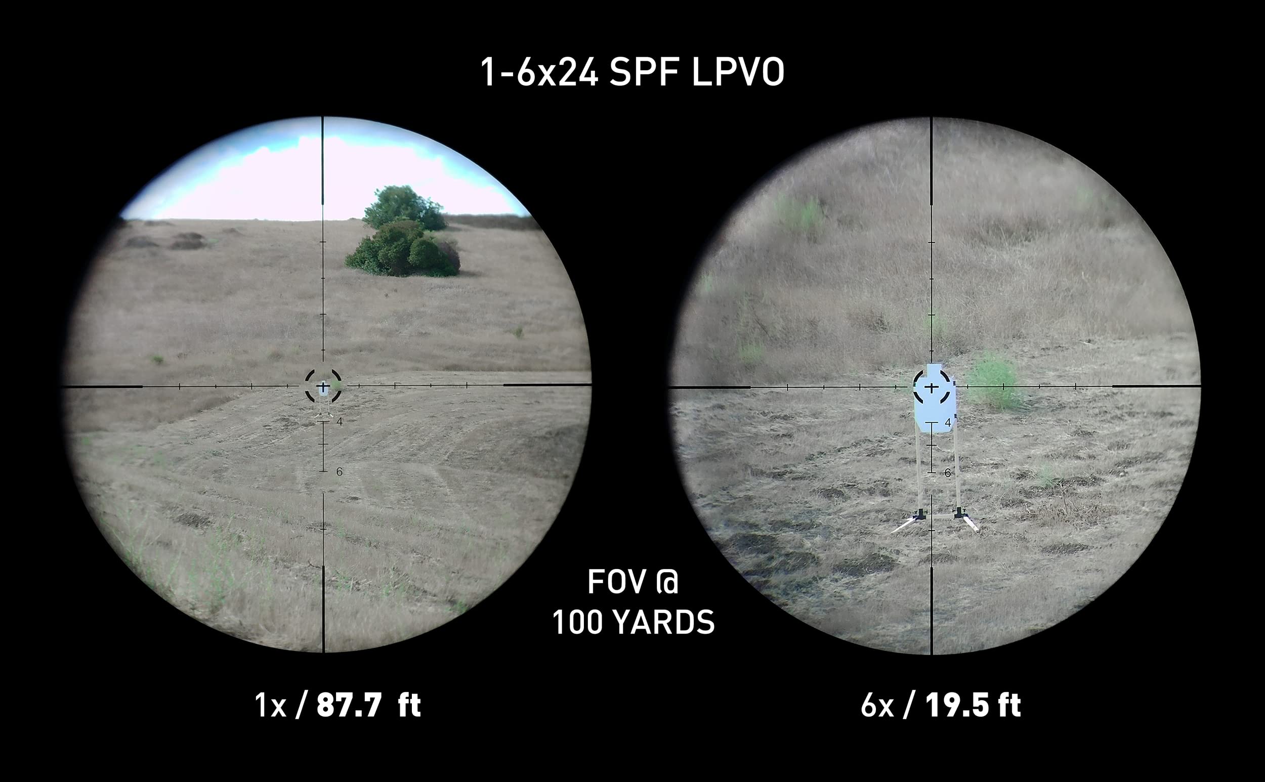 Monstrum 1-6x24 LPVO Rifle Scope with Offset Micro Red Dot Mount | Compatible with Vortex Venom/Viper/Fastfire/Docter Standard Red Dots