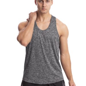 Vislivin Workout Tank Tops for Men Quick Dry Y-Back Tanks Bodybuilding Sleeveless Shirts-4 Packs Black/Sky Blue/Grey/ArmyGreen XXL