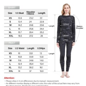 NOOYME Thermal Underwear for Women Long Johns for Women, Base Layer Women Camouflage