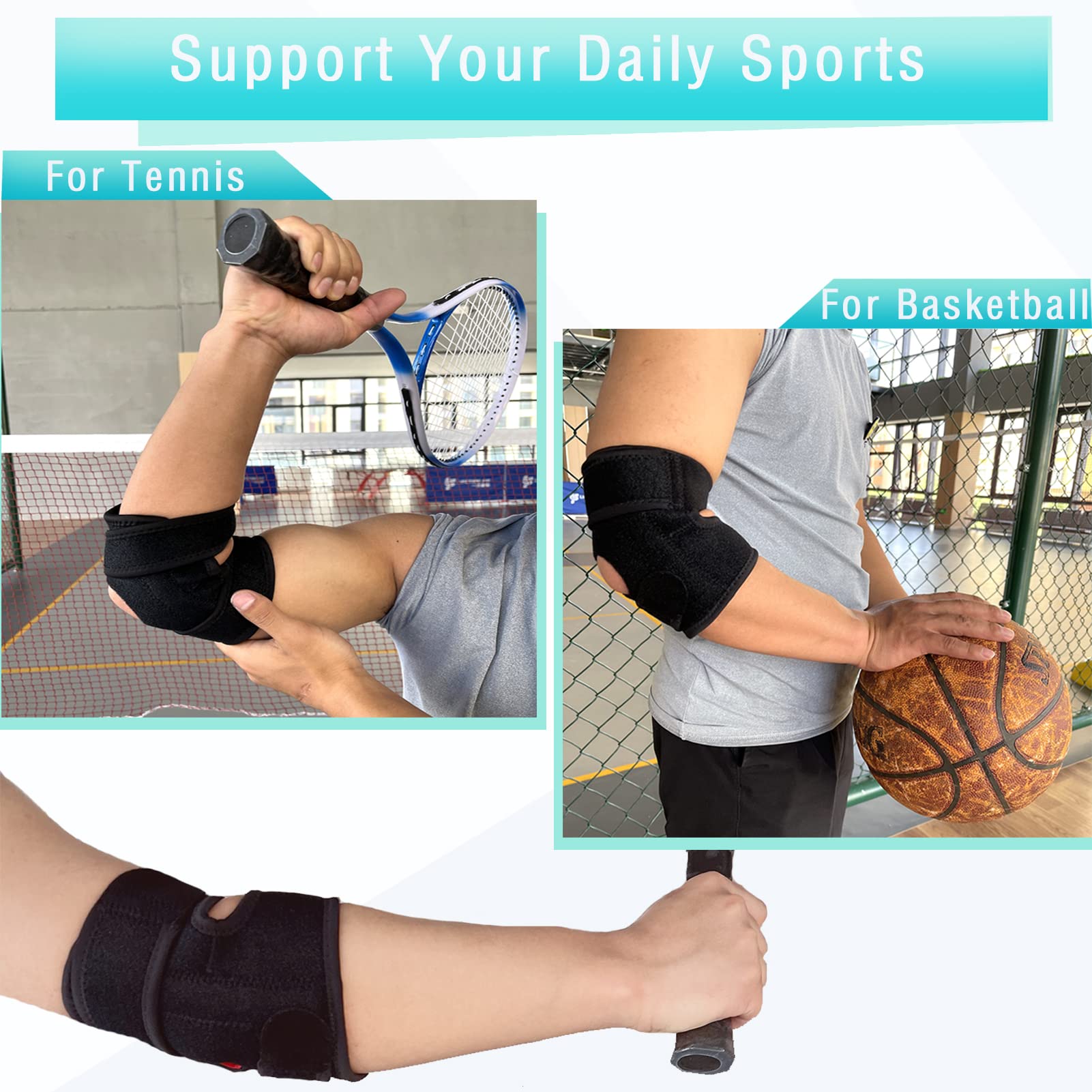 Eojuuri Elbow Brace For Tendonitis And Tennis Elbow Brace For Men, Elbow Support Elbow Pads Tennis Elbow Strap, Ulnar Nerve Brace For Joint, Arthritis Pain Relief, Tendonitis, Sports Injury Recovery