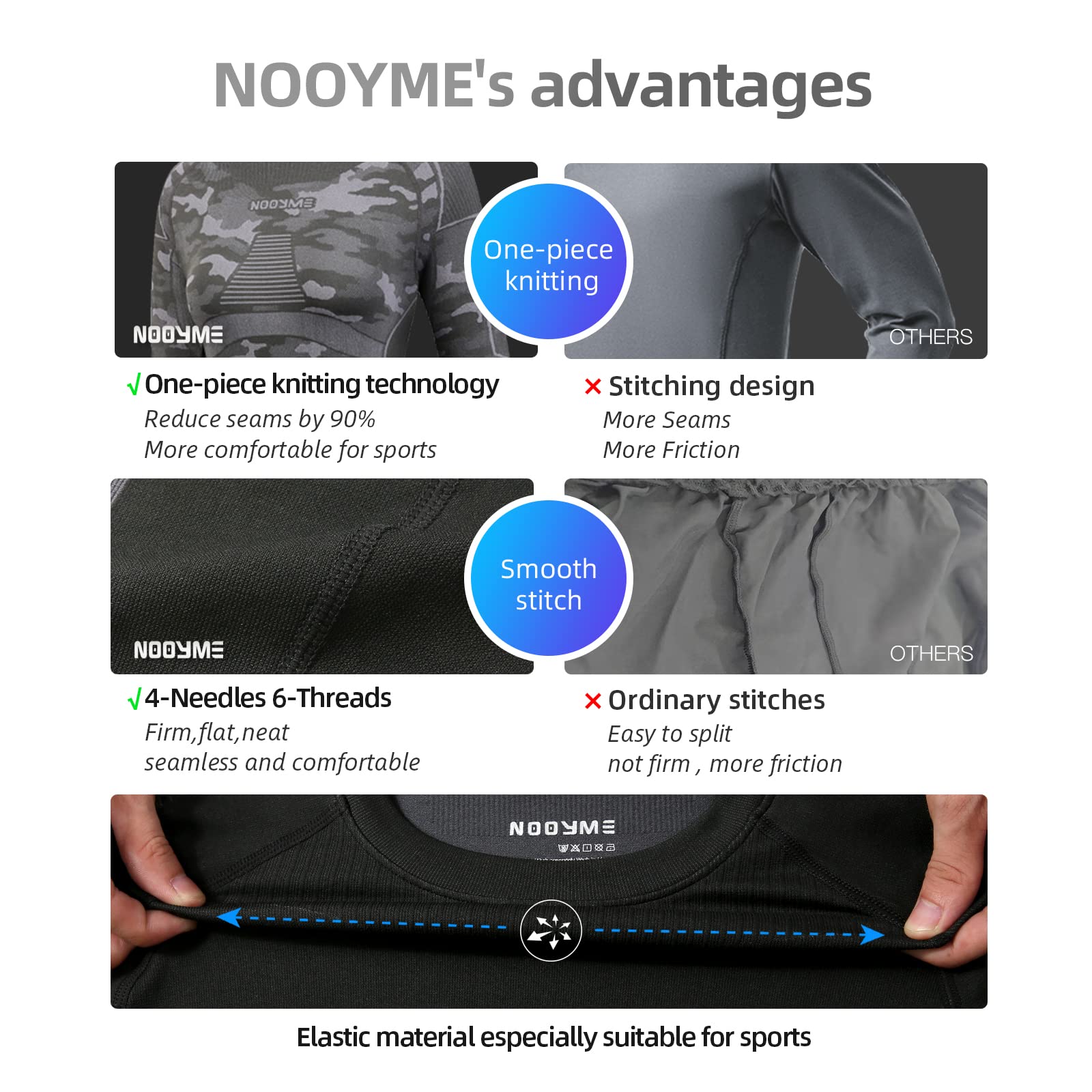 NOOYME Thermal Underwear for Women Long Johns for Women, Base Layer Women Camouflage