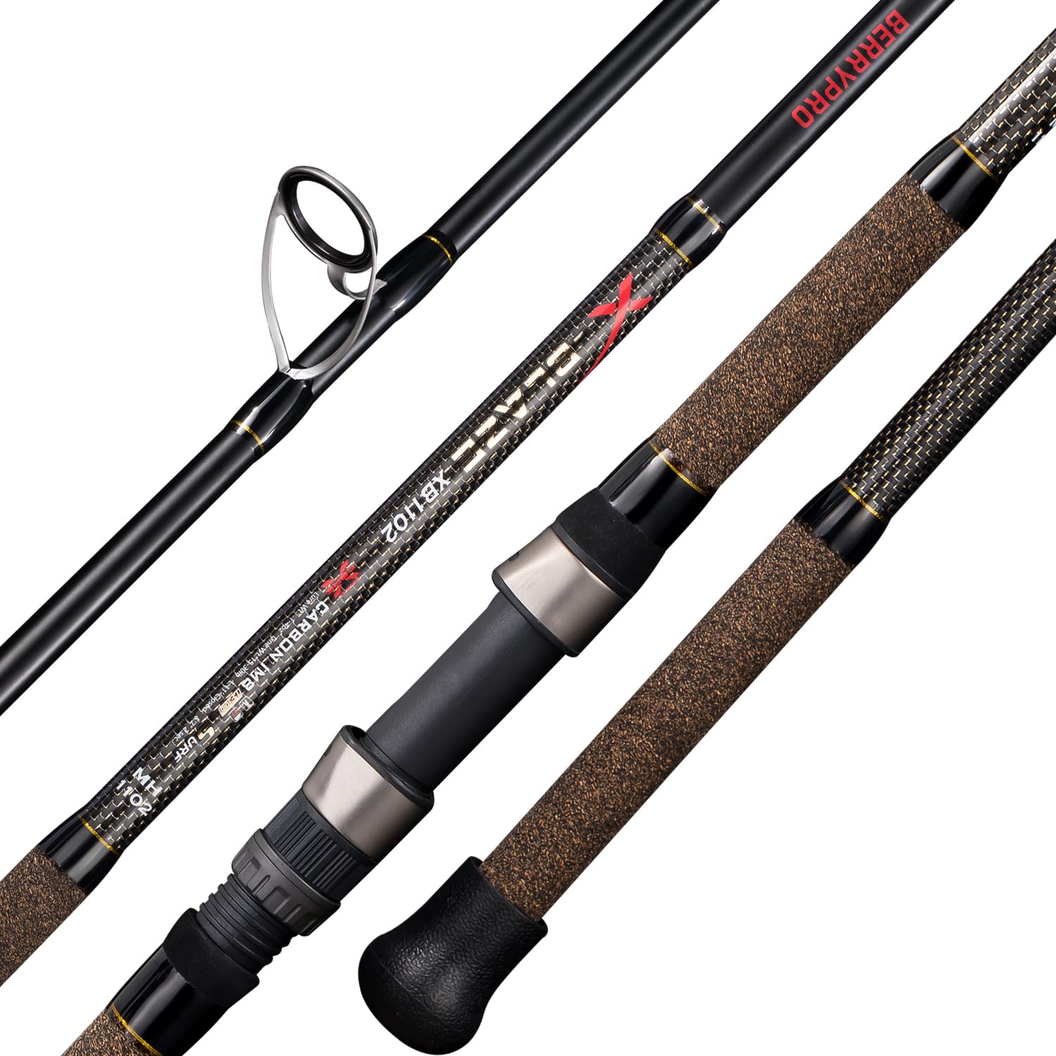 BERRYPRO Surf Rod Pure Carbon Surf Spinning Rod Graphite Surf Fishing Rod (9'/10'/11'/12') (12'-Spinning-2pc)