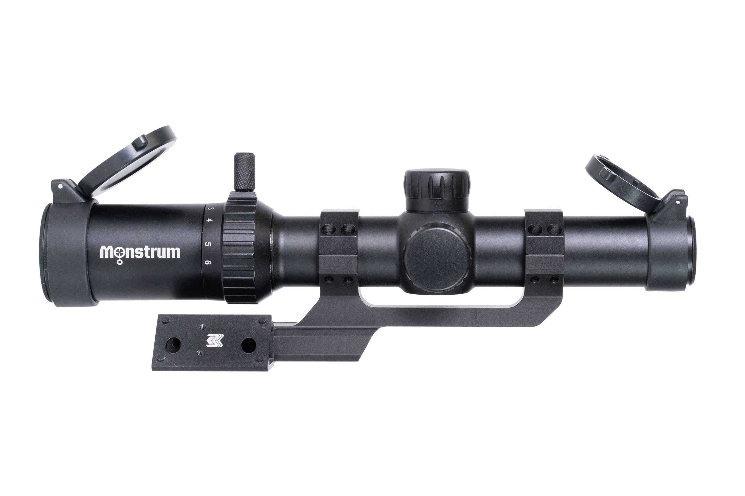 Monstrum 1-6x24 LPVO Rifle Scope with Offset Micro Red Dot Mount | Compatible with Vortex Venom/Viper/Fastfire/Docter Standard Red Dots