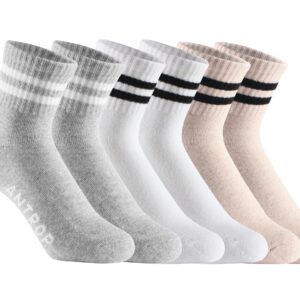 Antrop Women Quater Crew Athletic Running Cotton Cushion Socks (6 Pairs)