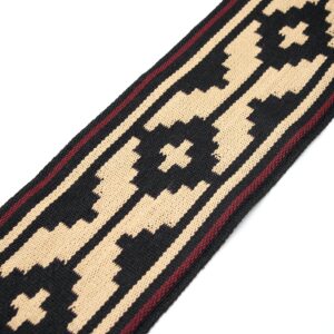 BALIBETOV Premium Argentine Gaucho Belt - Guarda Pampas Woven Sash - Woven Handcrafted Belts for Men and Women (Black and Beige)