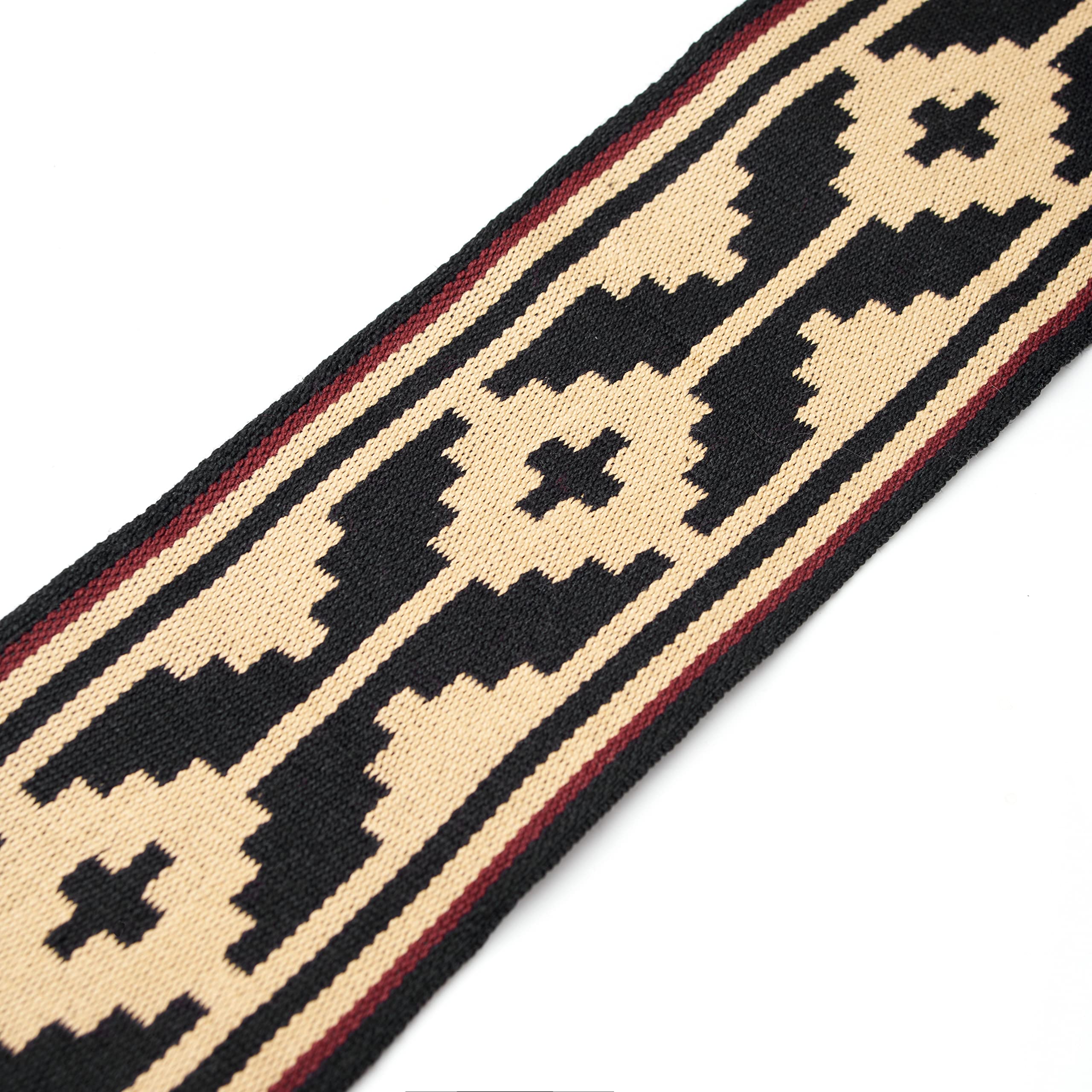 BALIBETOV Premium Argentine Gaucho Belt - Guarda Pampas Woven Sash - Woven Handcrafted Belts for Men and Women (Black and Beige)