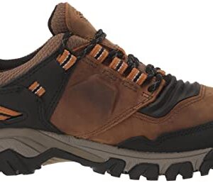 KEEN Men's Ridge Flex Low Height Waterproof Hiking Boots, Bison/Golden Brown, 10 Wide