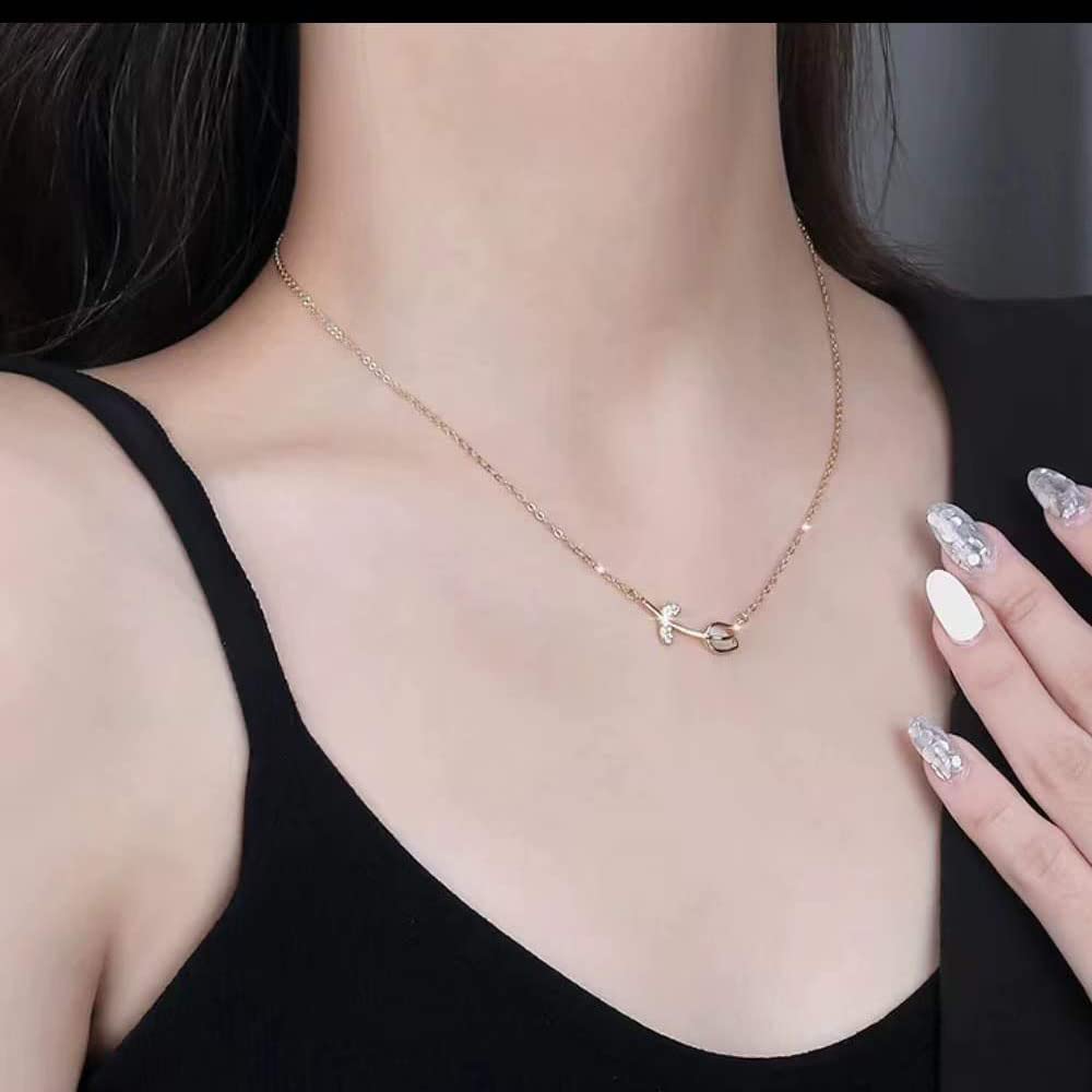 Tulip Necklace 925 Sterling Silver Gold Plated Tulip Necklace for Women Girls Tulip Pendant Necklace Chain Choker Tulip Flower Necklace (gold)