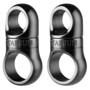 fegve swivel titanium key ring, heavy duty key chain rings small keyrings keychain assecories for men and women (black-2pcs)