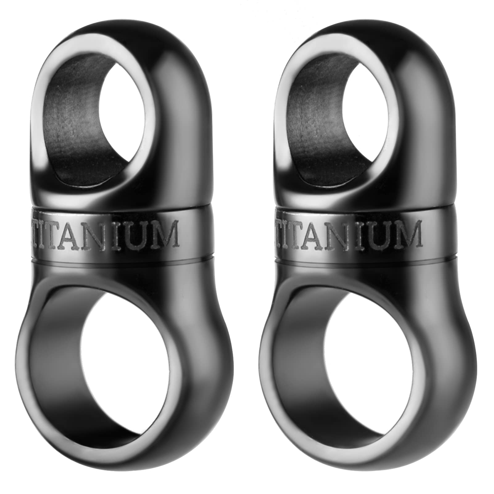 FEGVE Swivel Titanium Key Ring, Heavy Duty Key Chain Rings Small Keyrings Keychain Assecories for Men And Women (Black-2pcs)